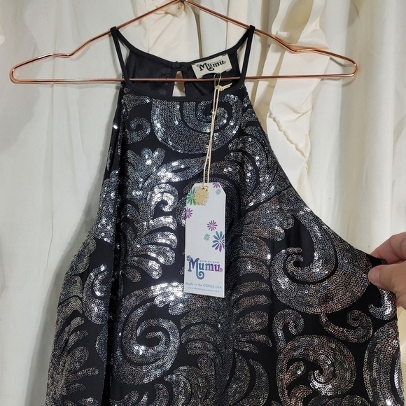 NWT Show Me Your Mumu Gomez Sparkle Dress Halter Sequin Mini Small Era Tour - Picture 7 of 12